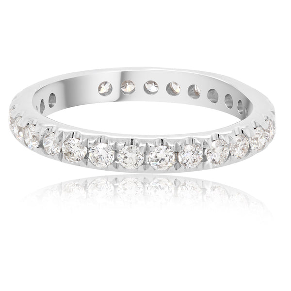 Glamorous 14K White Gold Diamond Eternity Band