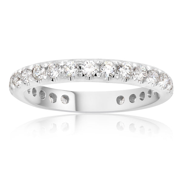 Glamorous 14K White Gold Diamond Eternity Band