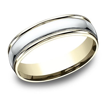 Two-Tone 18k Yellow Gold Men's Wedding Band