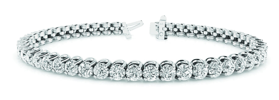 Round Diamond Tennis Line Bracelet