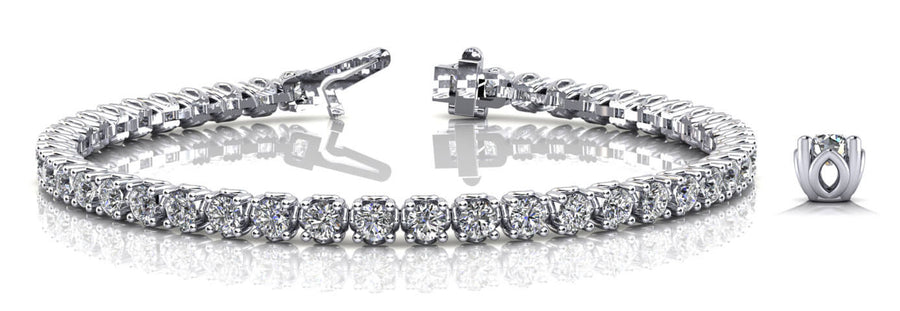 Round Diamond Tennis Line Bracelet