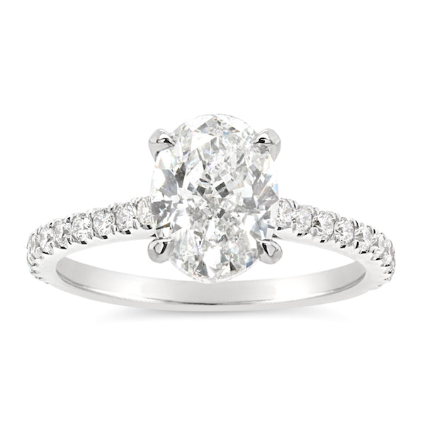 Luna Hidden Halo Platinum Diamond Engagement Ring Setting