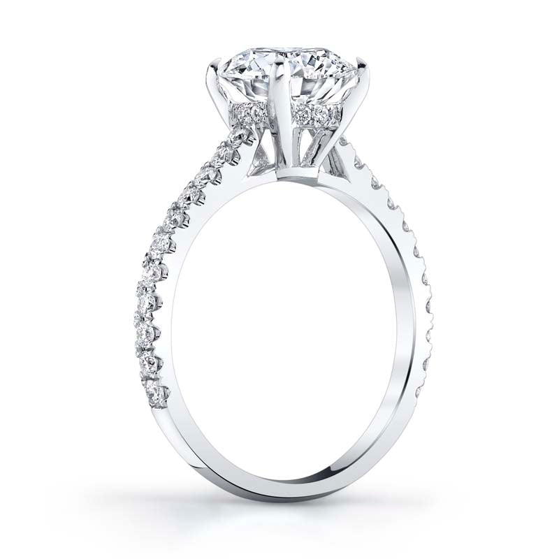 Luna Hidden Halo Platinum Diamond Engagement Ring Setting