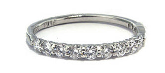 Thin Nine-Stone Diamond Platinum Wedding Band