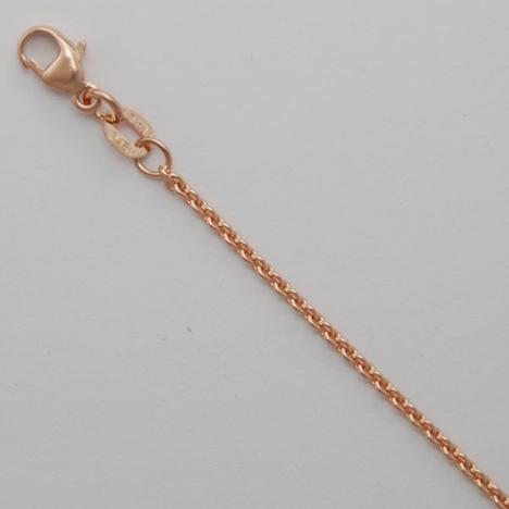 14K Rose Gold Round Cable 1.6mm 18 Inches