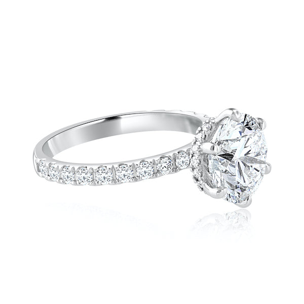 Magical Hidden Halo Platinum Diamond Engagement Ring