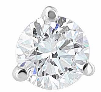 14kt White Gold 3-Prong Martini Studs