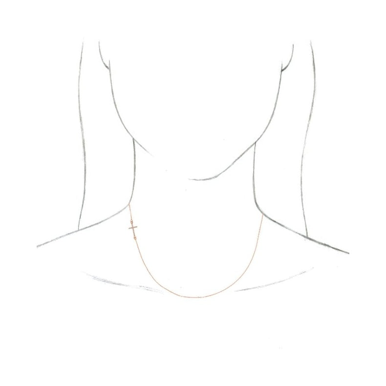 Accented Sideways Cross Necklace