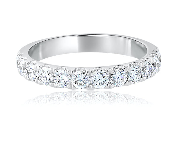 14K White Gold Half Eternity Diamond Wedding Band