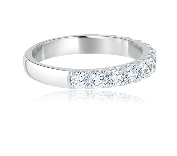 14K White Gold Half Eternity Diamond Wedding Band