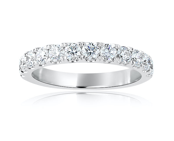 14K White Gold Half Eternity Diamond Wedding Band