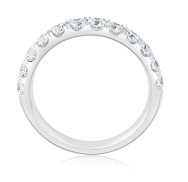 14K White Gold Half Eternity Diamond Wedding Band