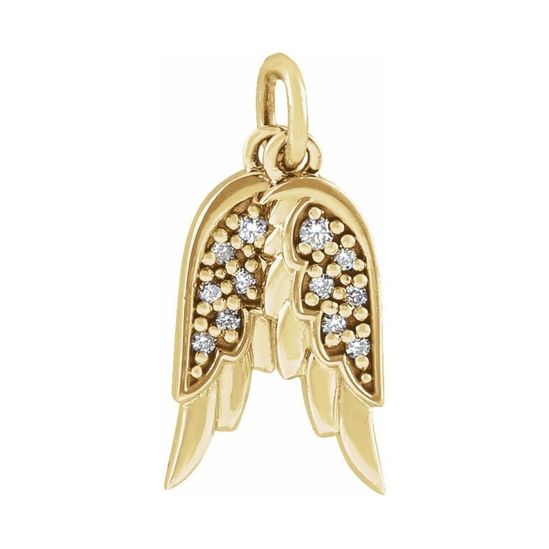 Accented Angel Wings Necklace or Pendant