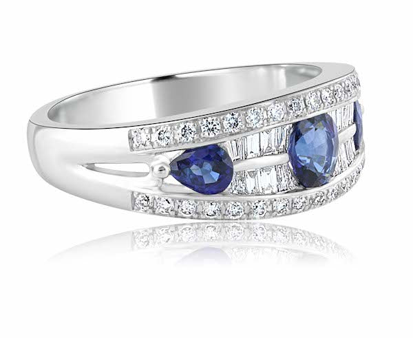 18kwg Sapphires 3=1.16 & Dias 54=.48 Band