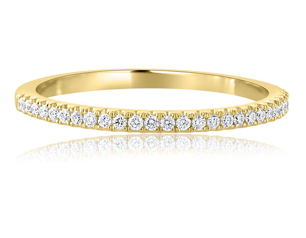 Graceful 0.15 Carat Diamond 14K Yellow Gold Half-Eternity Wedding Band