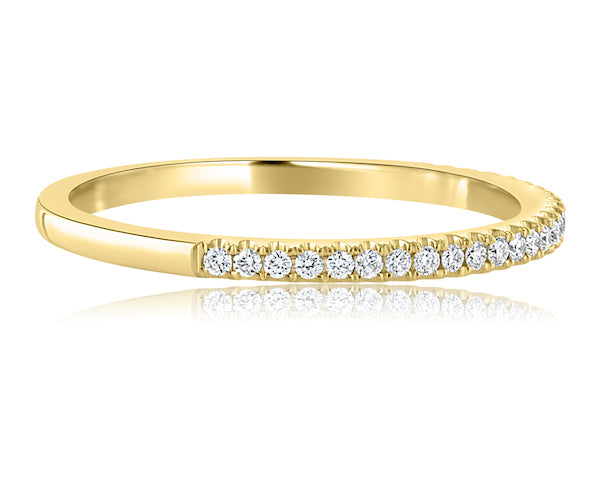 Graceful 0.15 Carat Diamond 14K Yellow Gold Half-Eternity Wedding Band
