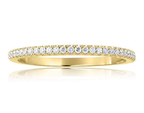 Graceful 0.15 Carat Diamond 14K Yellow Gold Half-Eternity Wedding Band