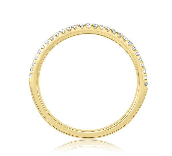 Graceful 0.15 Carat Diamond 14K Yellow Gold Half-Eternity Wedding Band
