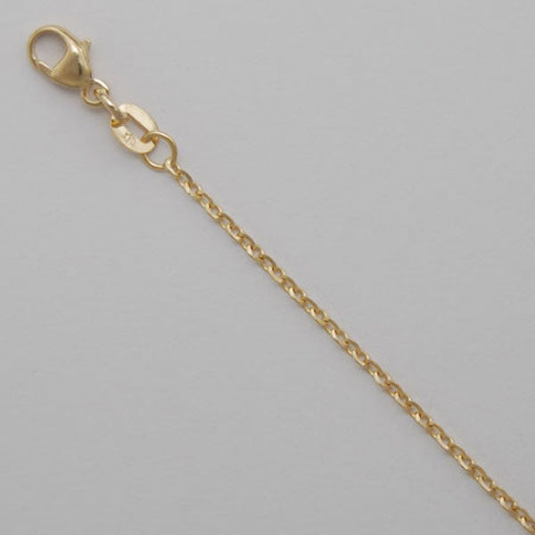 18" 14K Yellow Gold 1.5mm Oval DC Link Chain