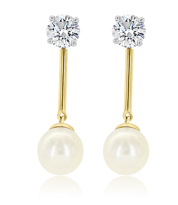 Add-On 9mm Pearl 14K Yellow Gold Drop Earrings