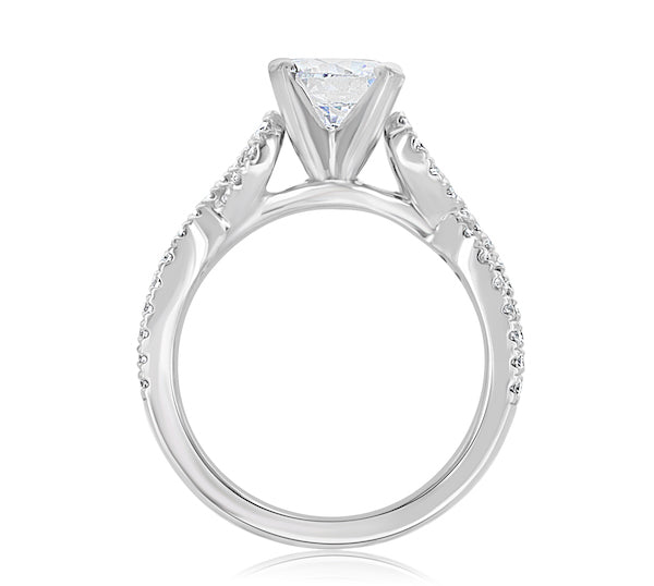 Twisted 0.35 Carat Diamond Platinum Engagement Ring Setting