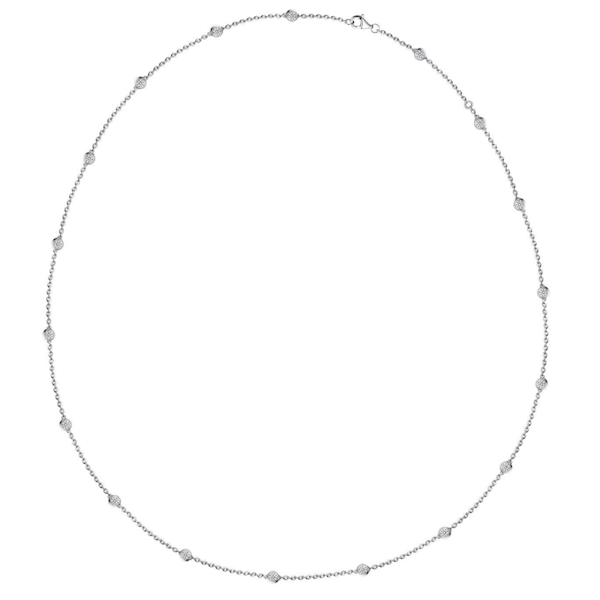 Dressy 1.22 Carat Diamond By the Yard 18K White Gold Necklace