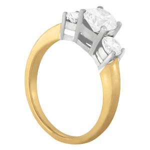 1 CT Round Diamond Three Stone Engagement Ring