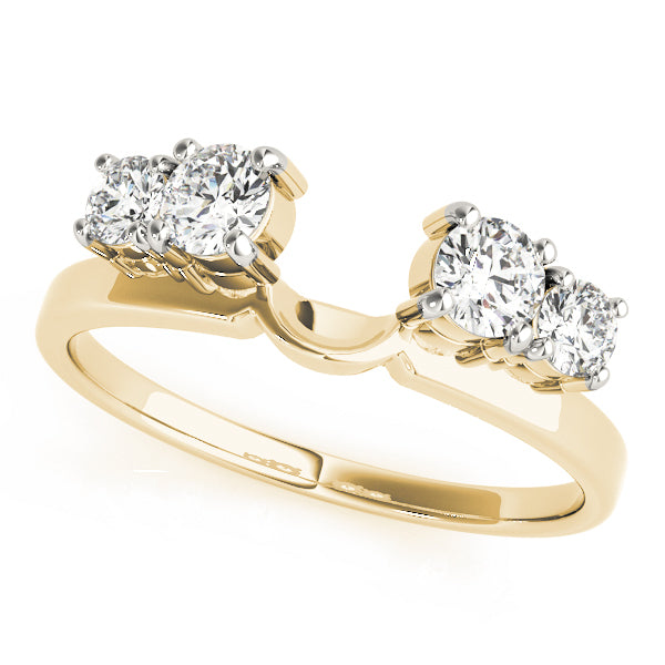 18K Yellow Gold Round Diamond Wedding Ring
