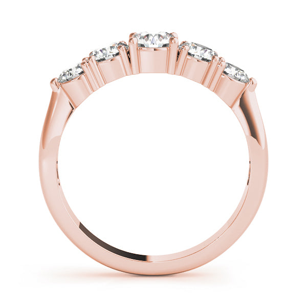 14K Rose Gold Round Diamond Wedding Ring