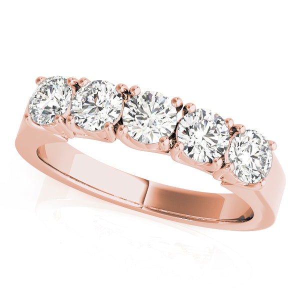 18K Rose Gold 1 ct Diamond Wedding Ring