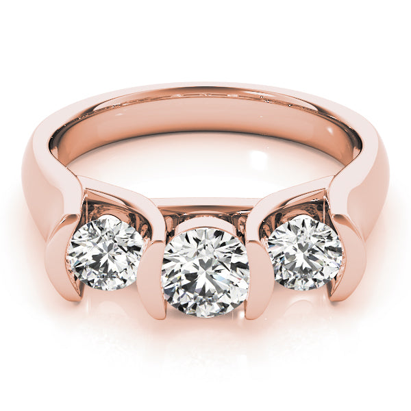 14K Rose Gold 1 CT Diamond Three-Stone Engagement Ring