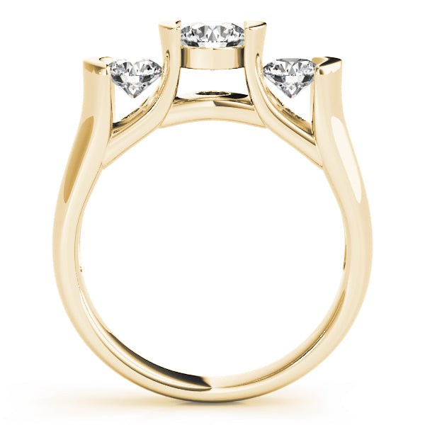 14K Yellow Gold 1 CT Diamond Three-Stone Engagement Ring