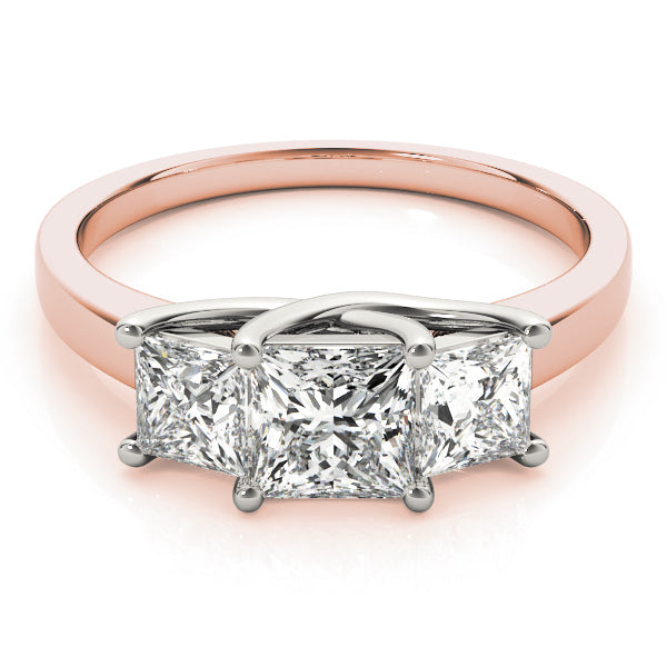 14K Rose Gold Square Diamond Engagement Ring