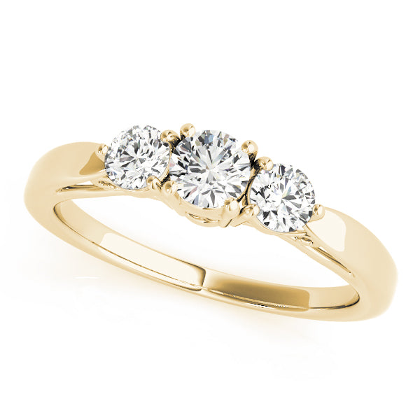 14K Yellow Gold Round Diamond Engagement Ring