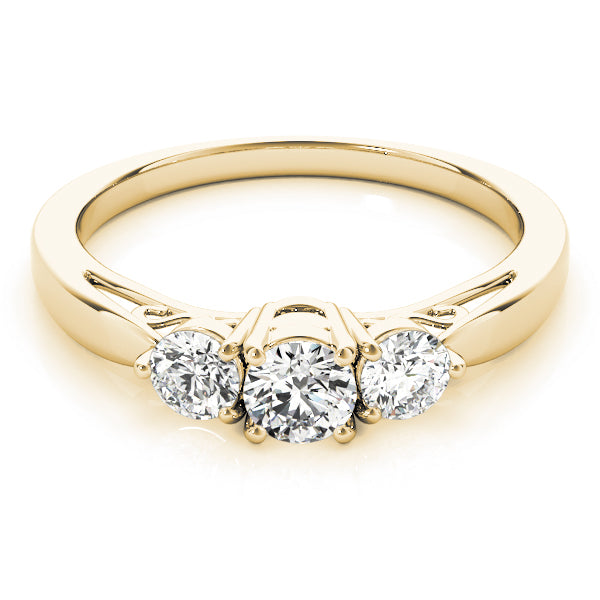 14K Yellow Gold Round Diamond Engagement Ring