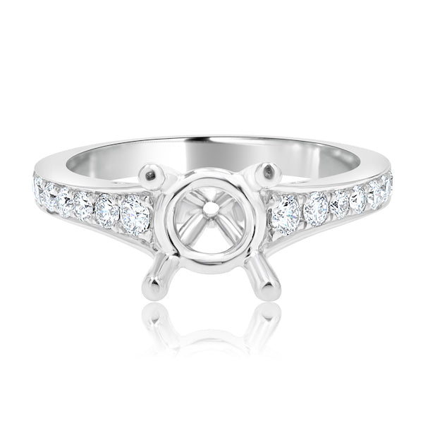 Classic 0.32 Carat Diamond Platinum Channel-Set Round Engagement Ring Setting