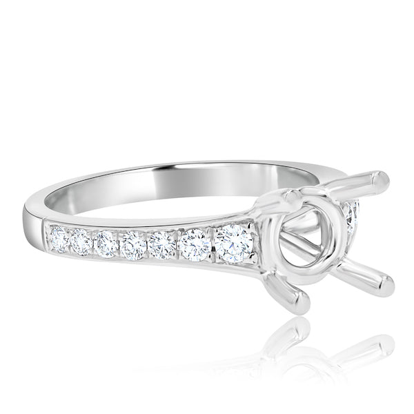 Classic 0.32 Carat Diamond Platinum Channel-Set Round Engagement Ring Setting