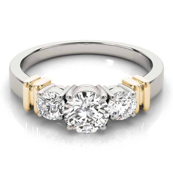 14K Yellow Gold 1 CT Round Diamond Engagement Ring