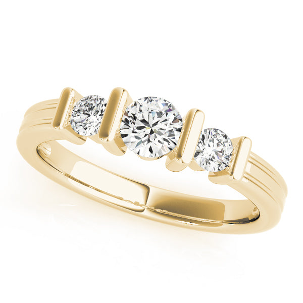 14K Yellow Gold 1 CT Round Diamond Engagement Ring