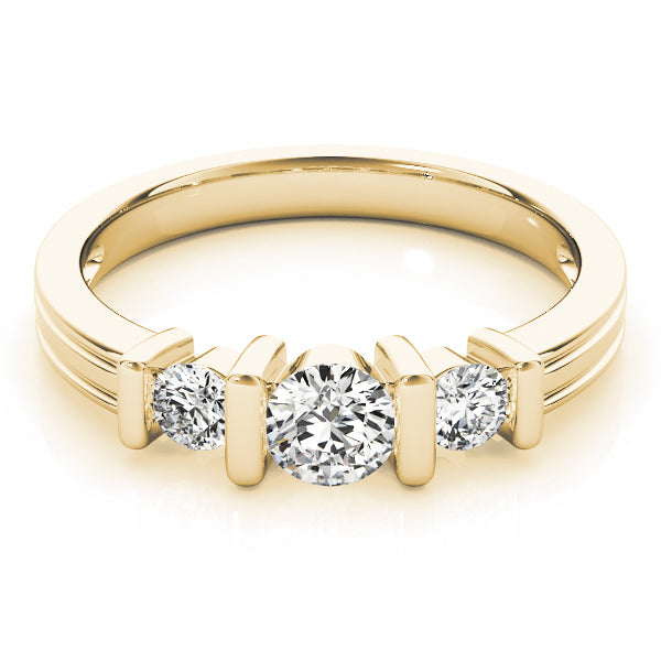 14K Yellow Gold 1 CT Round Diamond Engagement Ring