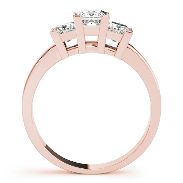 14K Rose Gold Square Diamond Engagement Ring