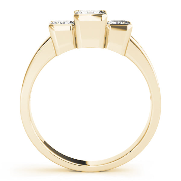 14K Yellow Gold Square Diamond Engagement Ring