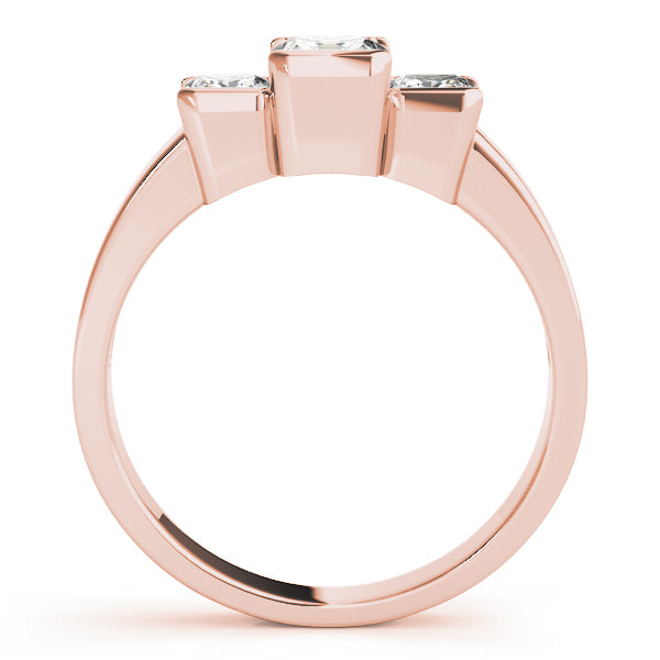14K Rose Gold Square Diamond Engagement Ring