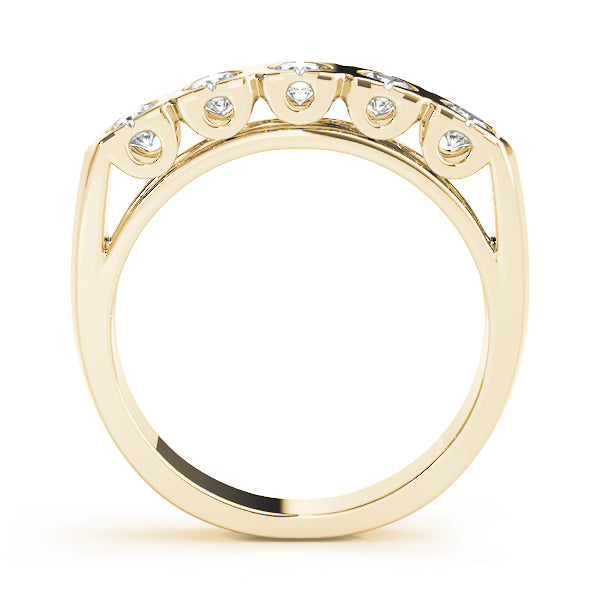 18K Yellow Gold 5-Stone Diamond Wedding Ring
