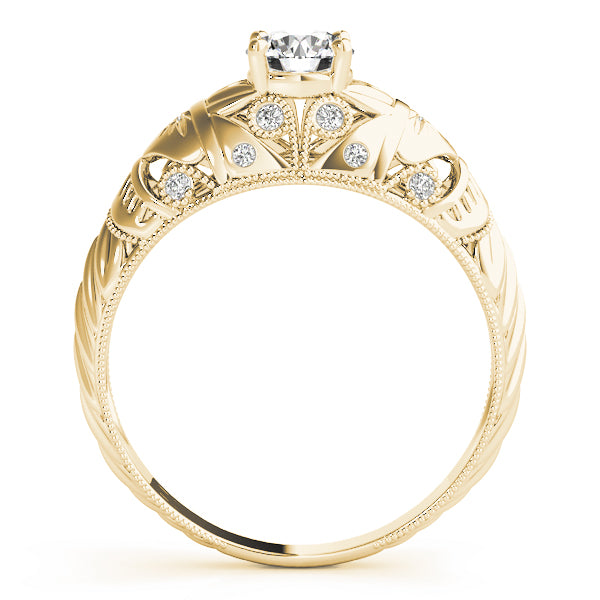 14K Yellow Gold Vintage Diamond Engagement Ring