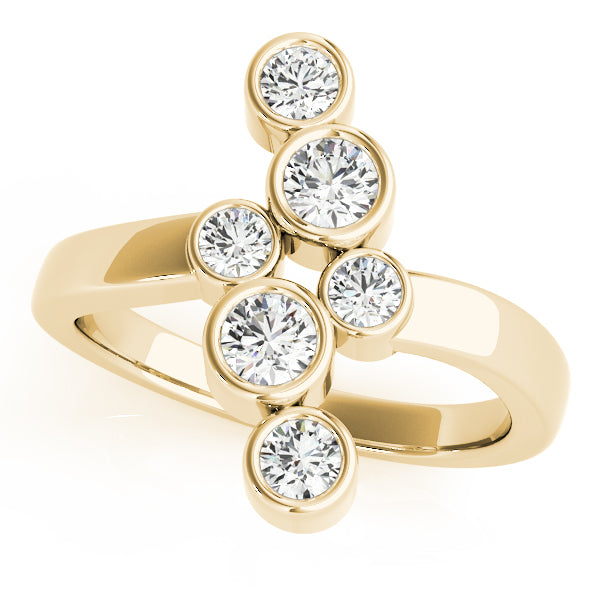 14K Yellow Gold Round Diamond Fashion Ring