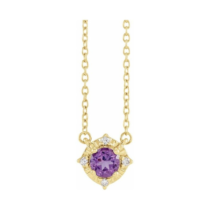 Halo-Style Birthstone Necklace