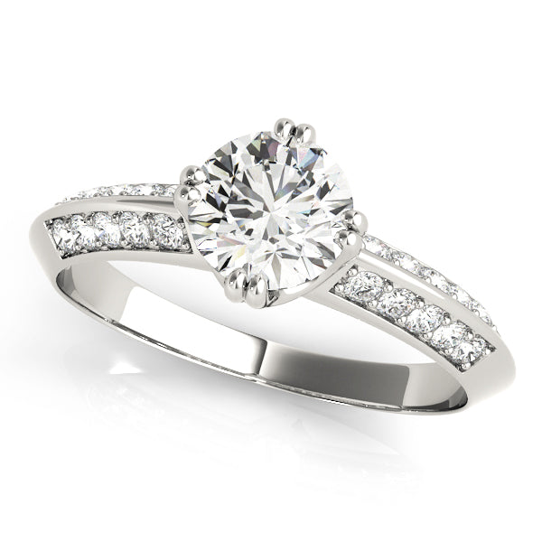 Round Diamond Pave Engagement Ring