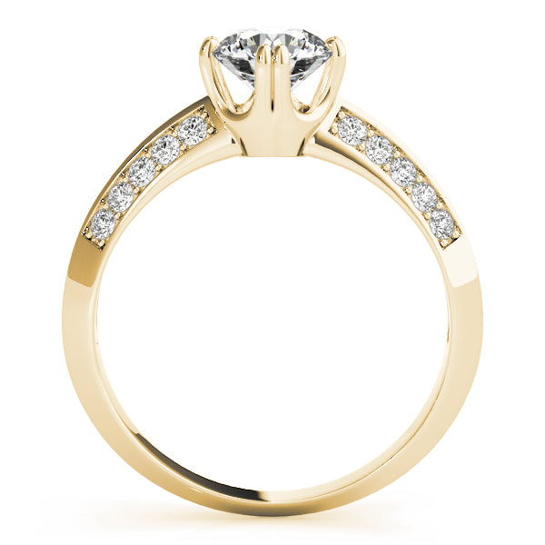 14K Yellow Gold Diamond Pave Engagement Ring 1 ctw