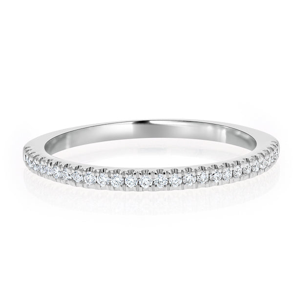 Half-Eternity 0.15 Carat Diamond 14K White Gold Wedding Band
